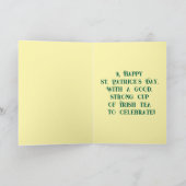 ヴィンテージのアイルランドの少年がティーカップに入ったグリーティングカード カード (内部)