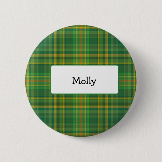 ヴィンテージのアイルランドの格子縞personlizedボタン 缶バッジ (正面)