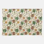 ヴィンテージのアイルランドアイコンパターン キッチンタオル (横)
