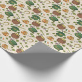 ヴィンテージのアイルランドアイコンパターン ラッピングペーパー (角)