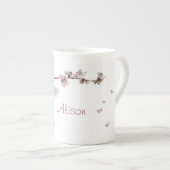 ヴィンテージのアオガラ ボーンチャイナマグカップ (正面右)