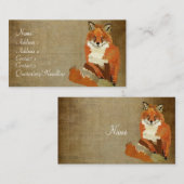 ヴィンテージのアカギツネの名刺 名刺 (正面/裏面)