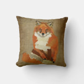 ヴィンテージのアカギツネの枕 クッション (正面)