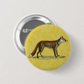 ヴィンテージのアカギツネ 缶バッジ (正面&裏面)