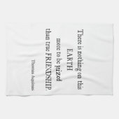 ヴィンテージのアクィナスの友情の感動的な引用文 キッチンタオル (横)