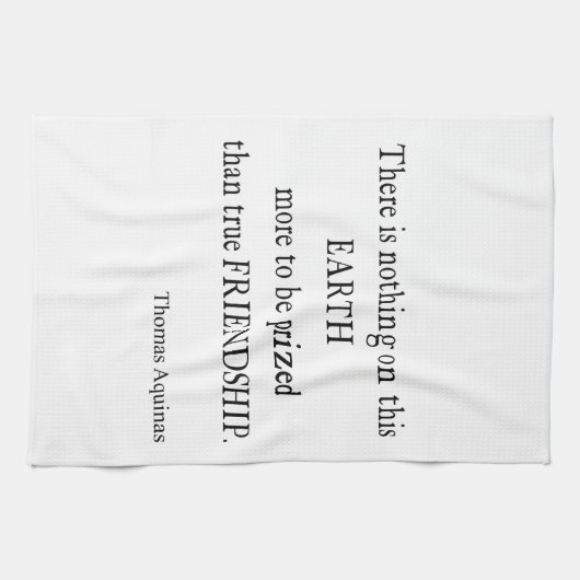 ヴィンテージのアクィナスの友情の感動的な引用文 キッチンタオル (横)