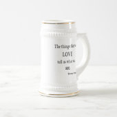 ヴィンテージのアクィナス愛感動的な引用文/引用文 ビールジョッキ (正面右)