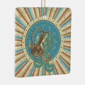 ヴィンテージのアクエリアスの(占星術の)十二宮図の芸術 セラミックオーナメント (右)