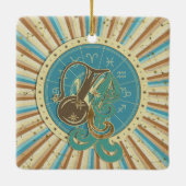 ヴィンテージのアクエリアスの(占星術の)十二宮図の芸術 セラミックオーナメント (裏面)