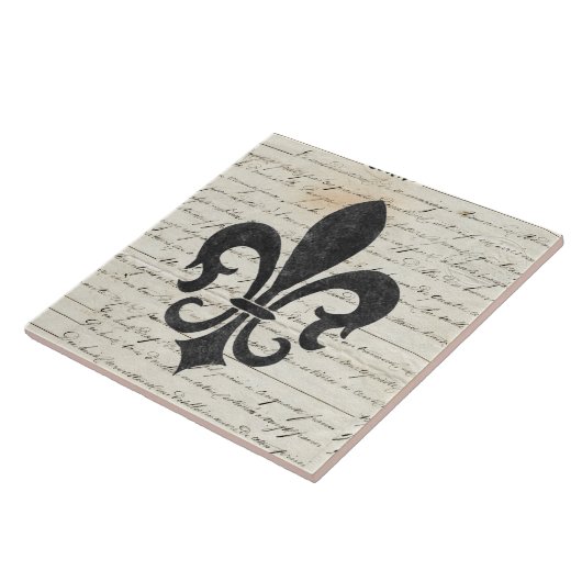 ヴィンテージのアクセントのフランスのな短命なものの（紋章の）フラ・ダ・リ タイル (側面)