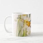 ヴィンテージのアゲハチョウの蝶スイセンの花のマグ コーヒーマグカップ (左)