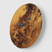 ヴィンテージのアジアドラゴンのファンタジーの芸術の時計 ラージ壁時計 (傾斜)