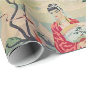 ヴィンテージのアジア女性PBNの包装紙 ラッピングペーパー (ロールコーナー)