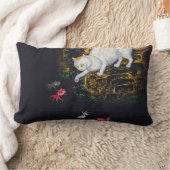 ヴィンテージのアジア猫の伝染性の魚 ランバークッション (ブランケット)