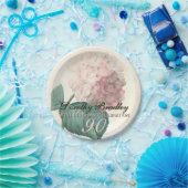 ヴィンテージのアジサイの第90誕生会の紙皿 ペーパープレート (パーティー)