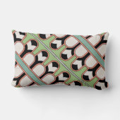 ヴィンテージのアッシリアのアールデコ幾何学的なパターンミント ランバークッション (裏面)