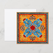 ヴィンテージのアッシリアンオーナメント 招待状 (正面/裏面)