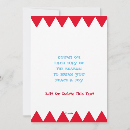 ヴィンテージのアドベントカレンダーの個人用設定 シーズンカード (裏面)