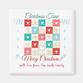 ヴィンテージのアドベントカレンダーの個人用設定 マグネット (正面)