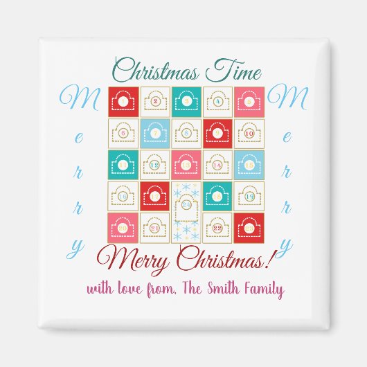 ヴィンテージのアドベントカレンダーの個人用設定 マグネット (正面)