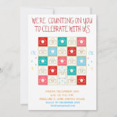 ヴィンテージのアドベントカレンダーの個人用設定 招待状 (正面)