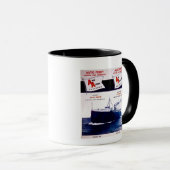 ヴィンテージのアナーバーの貨車フェリーミシガン湖 マグカップ (正面右)