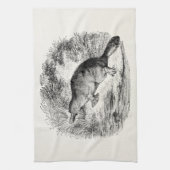 ヴィンテージのアヒルによって勘定書を出されるPlatypusパーソナライズな動物 キッチンタオル (縦)