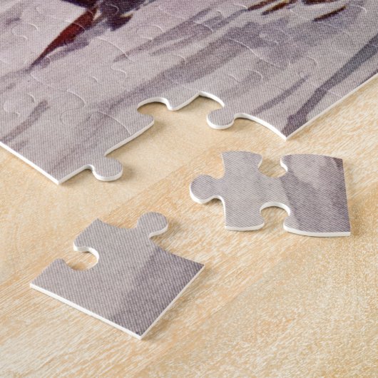 ヴィンテージのアヒルのハンターの海のカヤックのライフルのジグソーパズル ジグソーパズル (側面)