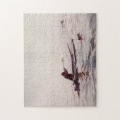 ヴィンテージのアヒルのハンターの海のカヤックのライフルのジグソーパズル ジグソーパズル (縦)