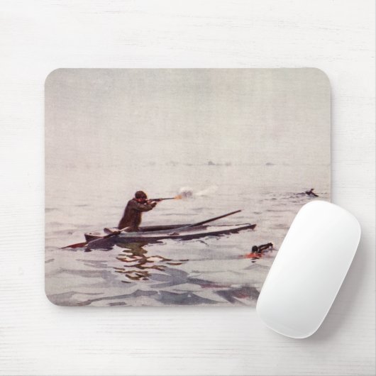 ヴィンテージのアヒルの狩りの海のカヤックのスポーツマンのマウスパッド マウスパッド (マウス)