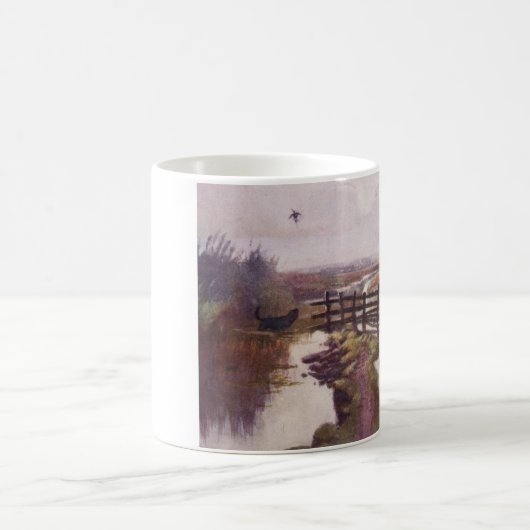 ヴィンテージのアヒルの狩りの猟犬のスポーツマンのコーヒー・マグ コーヒーマグカップ (中央)