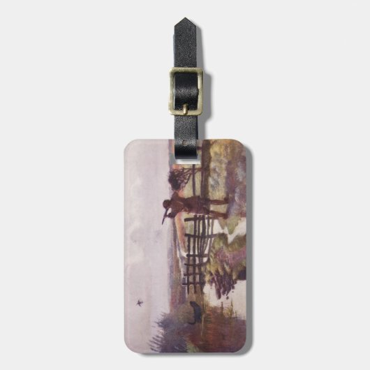 ヴィンテージのアヒルの狩り犬のスポーツマン銃の荷物のラベル ラゲッジタグ (正面縦)