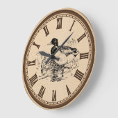 ヴィンテージのアヒルローマ数柱時計の装飾 ラージ壁時計 (傾斜)