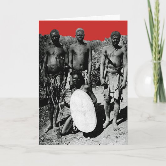 ヴィンテージのアフリカの水色の白黒 カード (正面)