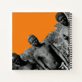 ヴィンテージのアフリカの水色の白黒 ノートブック (裏面)