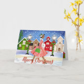 ヴィンテージのアフリカ系アメリカ人のクリスマスカード カード (黄色い花)