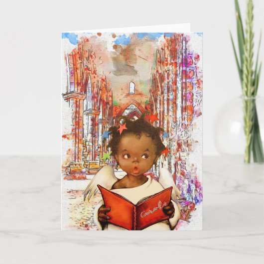 ヴィンテージのアフリカ系アメリカ人のクリスマスカード カード (正面)