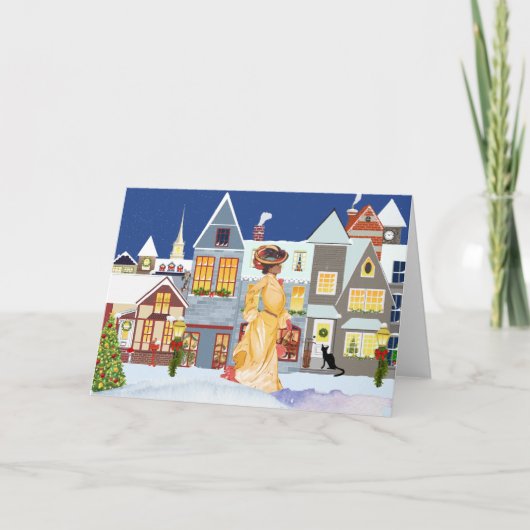 ヴィンテージのアフリカ系アメリカ人のクリスマスカード カード (正面)