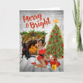 ヴィンテージのアフリカ系アメリカ人のクリスマスカード カード (正面)