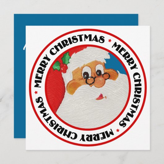 ヴィンテージのアフリカ系アメリカ人のサンタのポップアート平らなカード シーズンカード (正面/裏面)