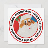 ヴィンテージのアフリカ系アメリカ人のサンタのポップアート平らなカード シーズンカード (正面)