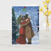 ヴィンテージのアフリカ系アメリカ人クリスマスカード カード (黄色い花)