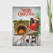 ヴィンテージのアフリカ系アメリカ人クリスマスカード カード (正面)