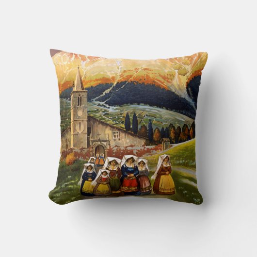 ヴィンテージのアブルッツォイタリア旅行 クッション (正面)