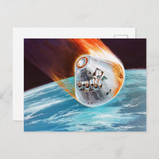 ヴィンテージのアポロ司令部を描いた概念 ポストカード (正面/裏面)