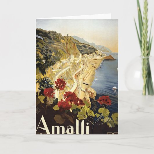 ヴィンテージのアマルフィイタリアヨーロッパ旅行広告 カード (正面)