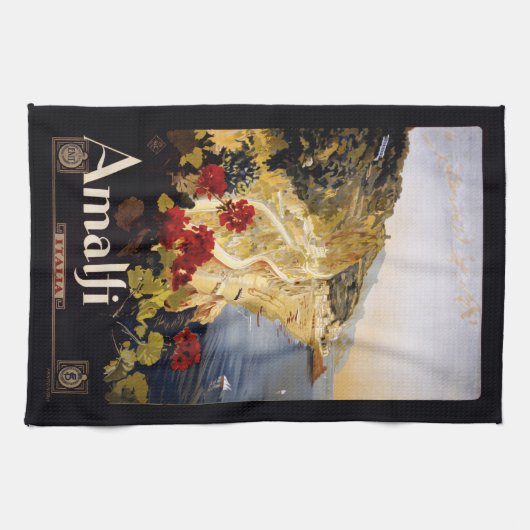 ヴィンテージのアマルフィイタリア手タオル キッチンタオル (横)