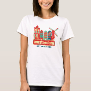 ヴィンテージのアムステルダムのオランダ Tシャツ