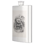 ヴィンテージのアメリカのオオシカのパーソナライズで古いイラストレーション フラスク (左)