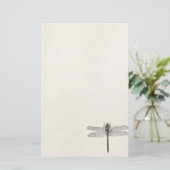 ヴィンテージのアメリカのトンボのドラゴンのはえのテンプレート 便箋 (スタンド正面)